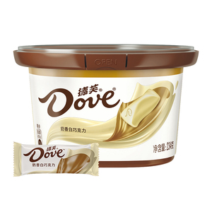 Dove/德芙奶香白巧克力234g碗装巧克力解馋充饥休闲零食白巧克力