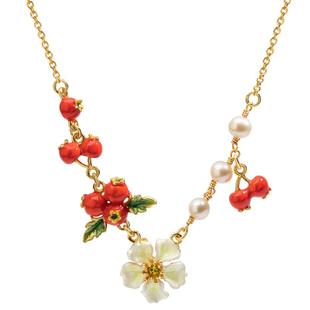 Juicy Grape山楂之恋项链女小众设计高级红色浆果花朵珐琅锁骨链