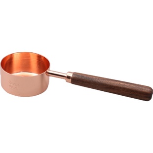 出口欧美不锈钢咖啡量勺木柄烘培量匙套装奶粉辅食勺刻度量杯家用