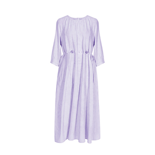 帝柔2025春夏新款高档绝美超好看紫色连衣裙系带大裙摆减龄中长裙