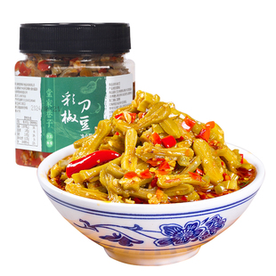 新鲜香辣酸辣嫩刀豆湖南特产农家剁辣椒腌制咸酱菜开年货节即食