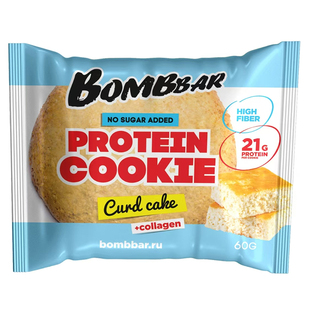俄罗斯BOMBBAR零蔗糖60克蛋白曲奇饼代餐棒健康营养饱腹即食饼干