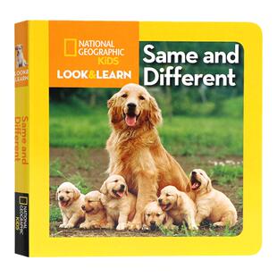 美国国家地理看与学系列 相同和不同 英文原版绘本 Look and Learn Same and Different 分级百科全书读物 儿童入门英语启蒙纸板书