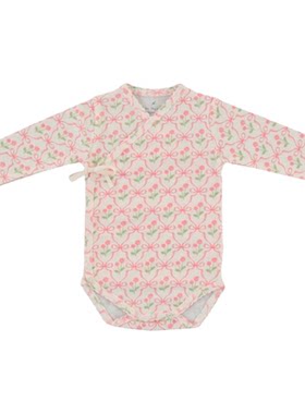 8Z Little bebe organic SS26新生儿宝宝樱桃连体衣包屁胎帽 0-9M