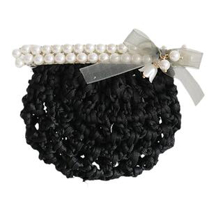 新款职业头花女珍珠网兜发夹头饰发饰空姐护士发网高级