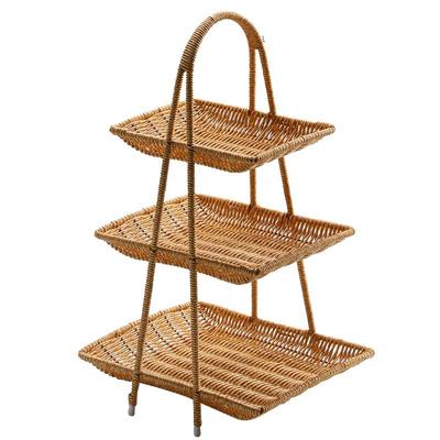 北欧风多层水果篮轻奢仿藤编