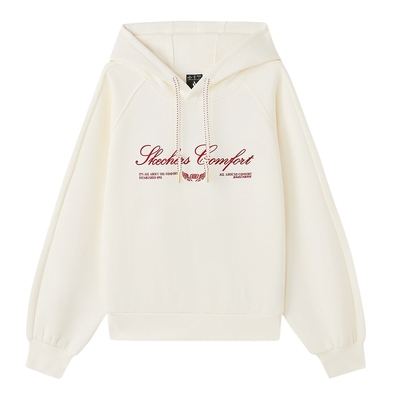 Skechers斯凯奇女士新年款百搭舒适保暖连帽卫衣 L126W006/01B4