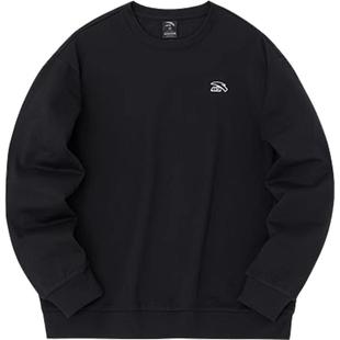 安踏长袖卫衣男装冬季2026新款加绒保暖简约百搭套头圆领打底上衣