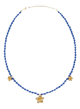 RoundFace 夏日系列 蓝色冰花锆石串珠项链度假风小众饰品鸡蛋花