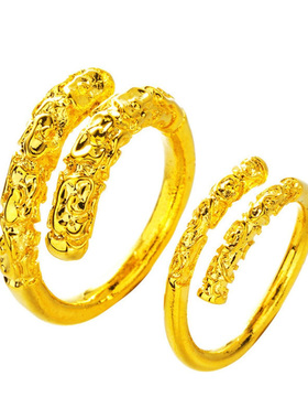 越南沙金情侣对戒仿黄金款