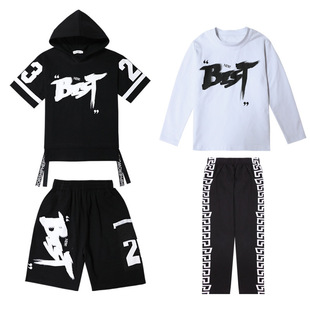 街舞儿童潮服走秀宽松女童爵士嘻哈演出服男童架子鼓表演服hiphop