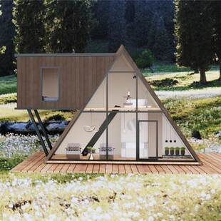 箱三角房移动酒店水上民宿集成房屋移动船屋生产厂家 文旅景区集装