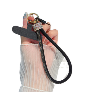 升级版轻奢闪钻手机链挂绳手腕手绳高端千钻水钻镶钻腕带挂链带钻高档奢华精致手链挂件高级小众女卡片夹片壳