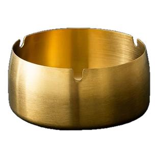 防飞灰烟灰缸不锈钢家用带盖高档漏斗办公室烟缸个性防风时尚烟盅