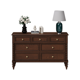 时余查尔斯顿七斗柜储物柜美式复古实木卧室收纳柜法式中古梳妆柜