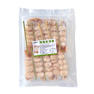 网红小吃鱿鱼虾滑串冷冻半成品铁板油炸碳烤家用商用摆摊小吃10串