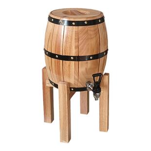 橡木酒桶不锈钢内胆啤酒桶扎啤桶红酒木桶装酒橡木桶包邮3L带底座