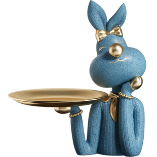 轻奢风玄关钥匙收纳摆件兔鹿小姐置物架入户进门客厅乔迁礼物装饰