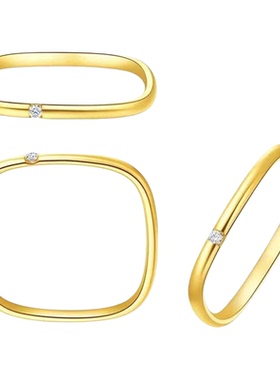 大福同款小方戒指越南沙金戒子