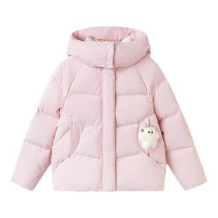 【奶噗噗IP商场同款】巴拉巴拉童装儿童羽绒服女童2025冬连帽外套