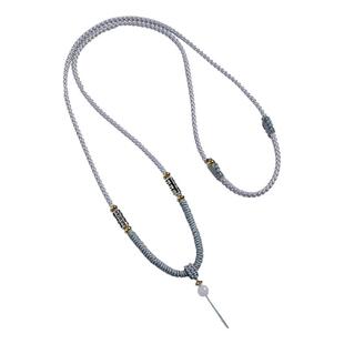 925银六字真言吊坠绳手工金刚结挂绳男女和田玉佩绳翡翠蜜蜡挂脖