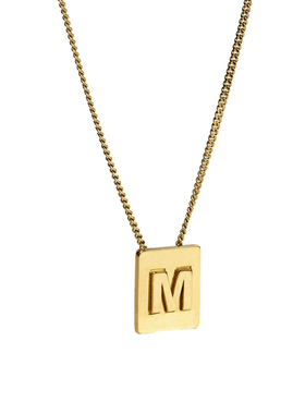 英文字母方牌定制网红同款项链