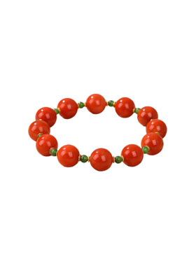 南红手串火焰纹满肉本命年手链