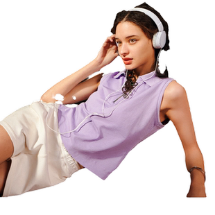 MOOSE KNUCKLES 女士学院风翻领无袖背心T恤POLO