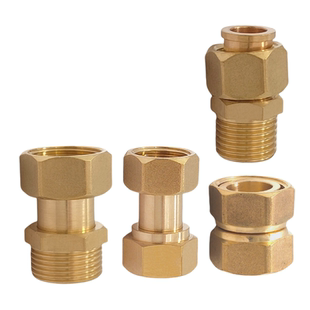 全铜内外丝活接直接双内螺纹活动接头外牙热水器铜配件4分6分1寸2