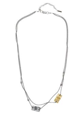 金银刻字双牌字母项链 小众设计925银 简约路塔斯曼925银男女