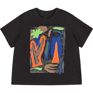 江南布衣童装短袖T恤纯棉圆领图案艺术印花夏男女童jnbybyjnby