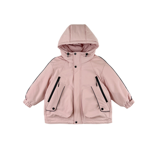 尤画正品女童加厚羽绒服保暖外套90白鸭绒童装中长款儿童面包服冬