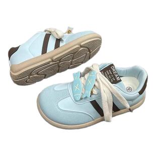 秋季运动鞋女款2025新款百搭休闲配阔腿裤的鞋子夏法式工作胖胖鞋