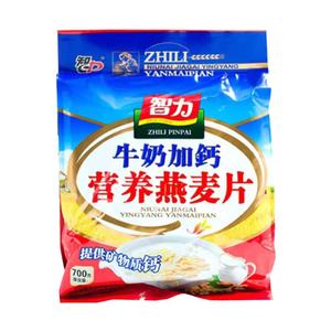 智力牛奶加钙燕麦片700g袋装冲饮