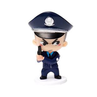 警察公仔手办police卡通模型玩偶人偶蛋糕装饰品桌面居家车载摆件