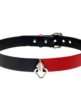 牛皮拼接锁骨链颈带choker项圈