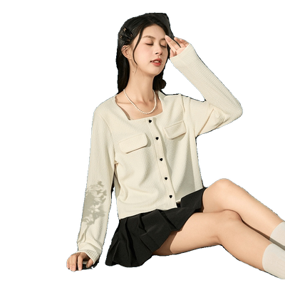 甜美短款女衬衫唐狮新款