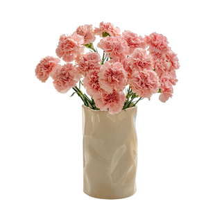 【掬涵】简约陶瓷花瓶摆件客厅插花大口径花器北欧轻奢高级感装饰