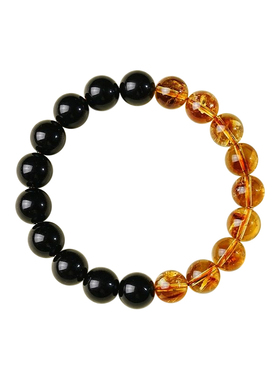 【已祝福】黄水晶黑曜石转运手串