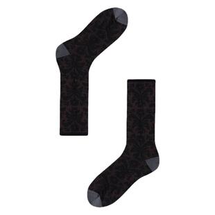 AR卷草纹剪影印花中筒袜/复古原创袜子薄款女ins潮r线AlmondRocks