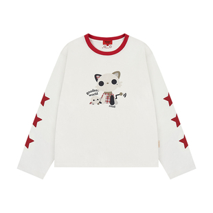 GOODBAI GOODEES 新款五角星机器小猫长袖T恤