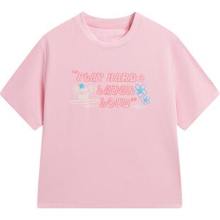 商场同款|李宁女孩短袖T恤女大童2026新款透气上衣夏季休闲童装