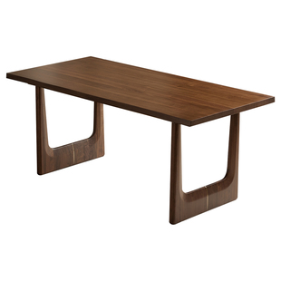 yamoo北美黑胡桃木餐桌北欧全实木大板桌长方形自然边书桌茶桌