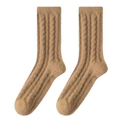 美拉德澳绒袜子女中筒秋冬季加绒