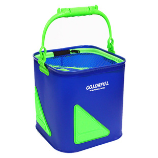 多功能折叠打水桶钓鱼小水桶带绳钓鱼桶加厚eva活鱼箱户外垂钓