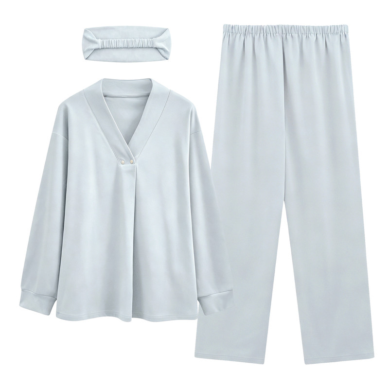 带胸垫月子服莫代尔孕妇睡衣