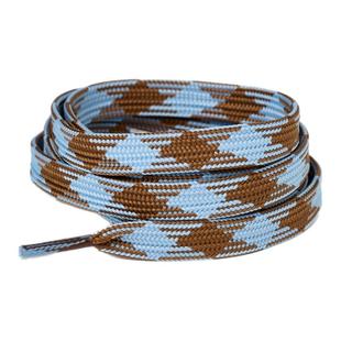 小白鞋鞋带扁平蓝咖色交织花纹配色学院风帆布鞋厚底板鞋面包鞋带