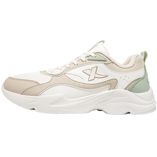 特步女鞋冬季棉鞋加绒加厚防寒保暖皮面老爹鞋女二棉休闲鞋运动鞋