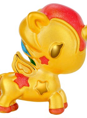 金至尊IP联名款tokidoki黄金吊坠独角兽Stellina转运珠生肖马礼物