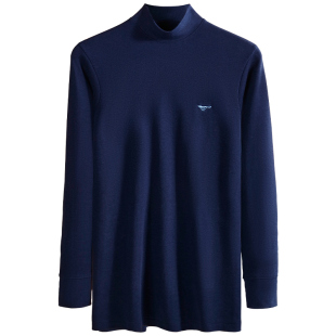 七匹狼男士秋衣单件上衣纯棉全棉打底内衣上身老年人棉毛衫保暖衣